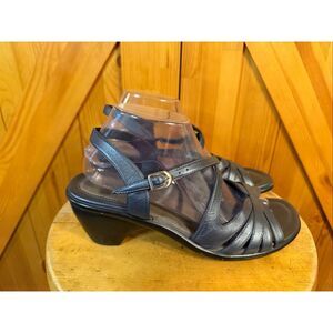 Dansko Sandals Size EU 41 US 10.5-11 Open Toe Strappy Wedge Slingback Leather Bu